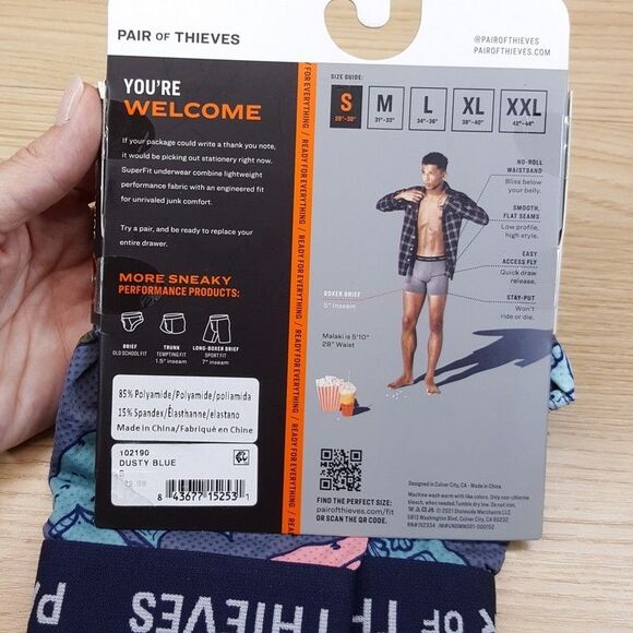 PAIR OF THIEVES Mens Boxer Briefs Small Gray Superfit Mesh Magic Stretch MERMAID - Picture 4 of 5